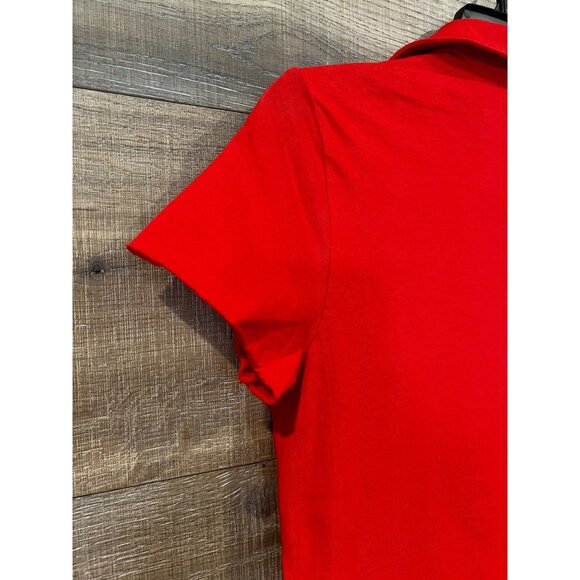 NEW FRANK & EILEEN PERFECT POLO DRESS - DOUBLE DECKER RED SIZE S - Picture 5 of 8